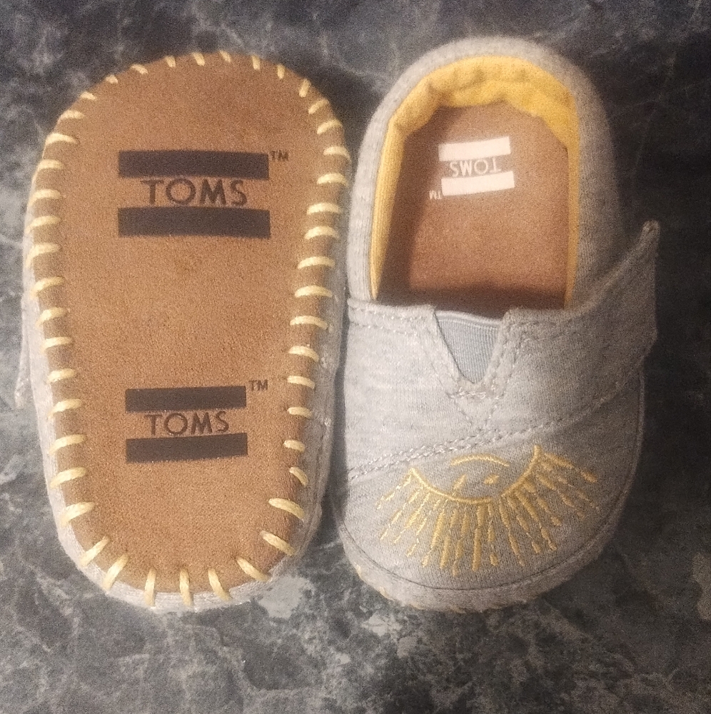 TOMS Kids Gray Slip-On Shoes